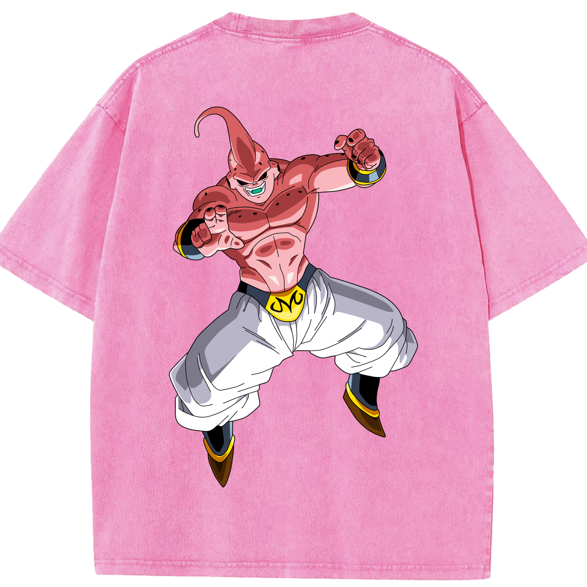 （画像用） ドラゴンボール 魔人ブウ DRAGON BALL Majin Buu 綿100% ヴィンテージ風 半袖Tシャツ（背面プリント）